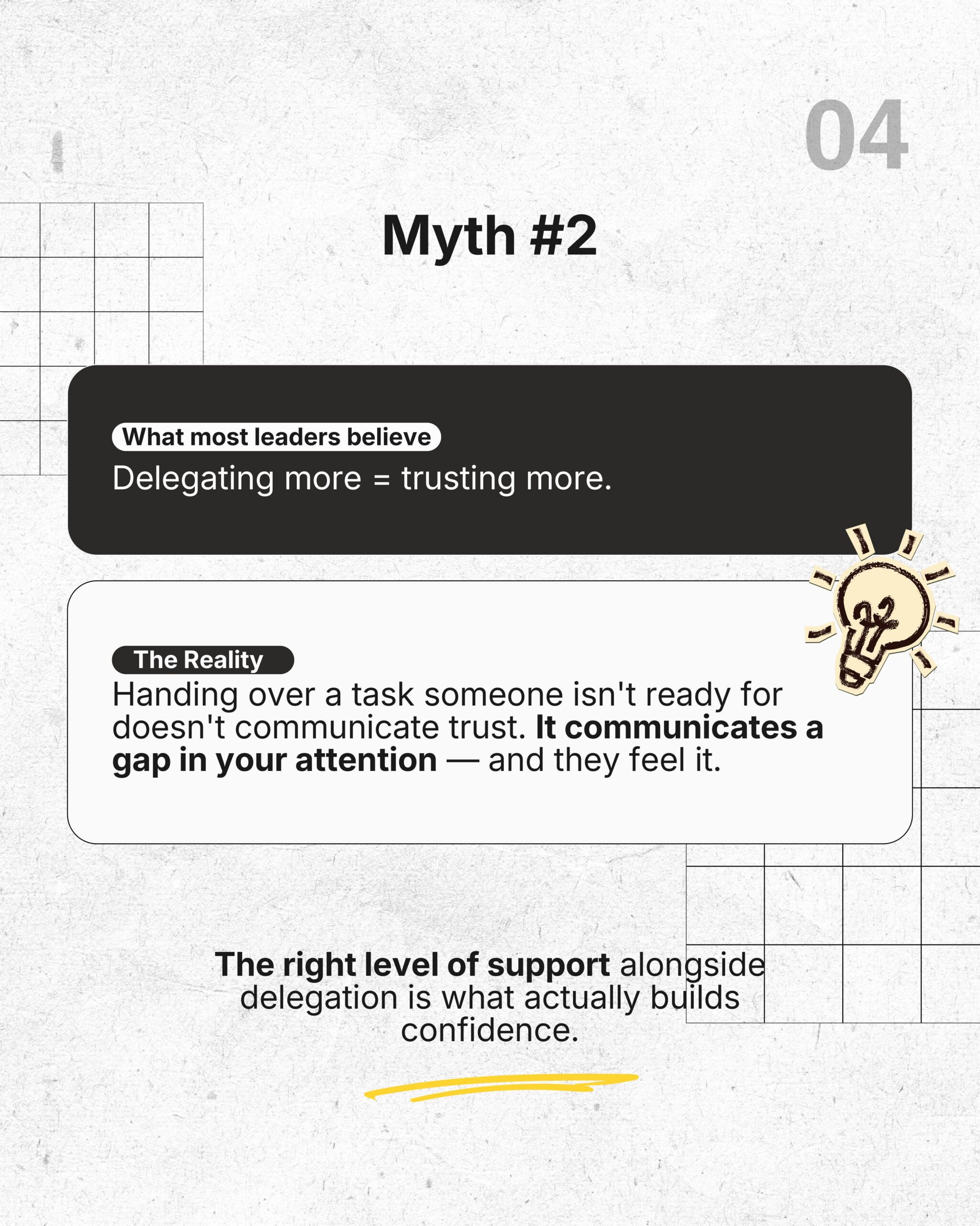 How the right level of support during delegation builds trust and confidence between the leader and the team.