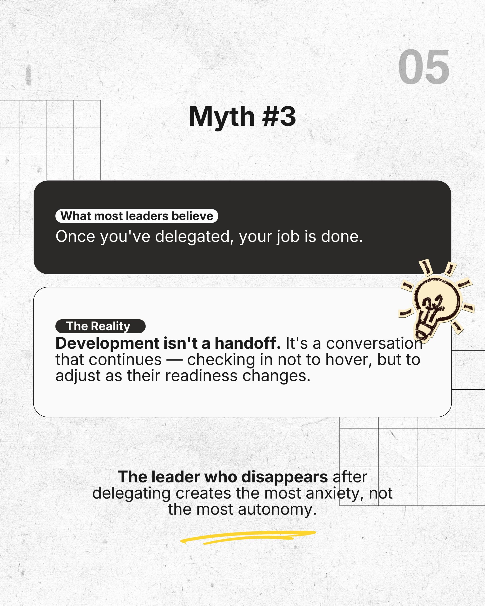 Why effective delegation is ongoing development, not a one-time handoff.
